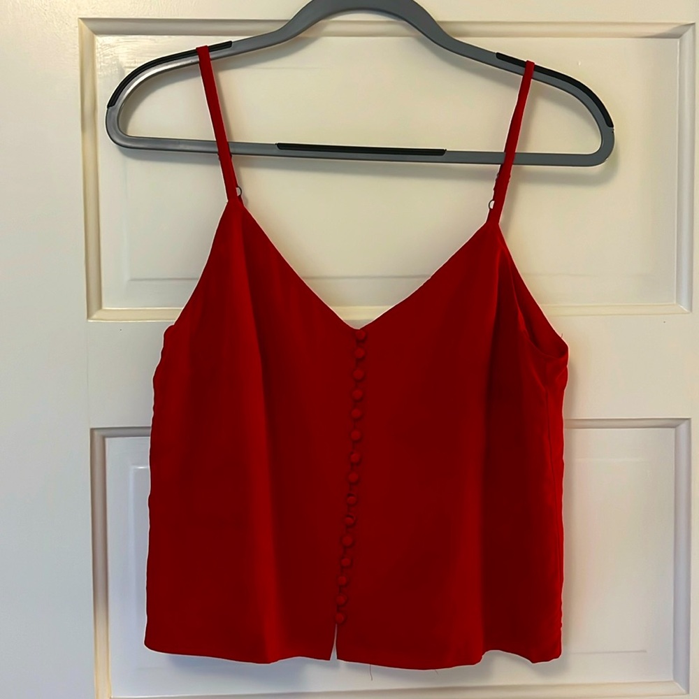 Madewell Button Front Red Cami